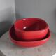 Red ceramic bowl