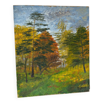 Landscape signed André Gervais from 1976