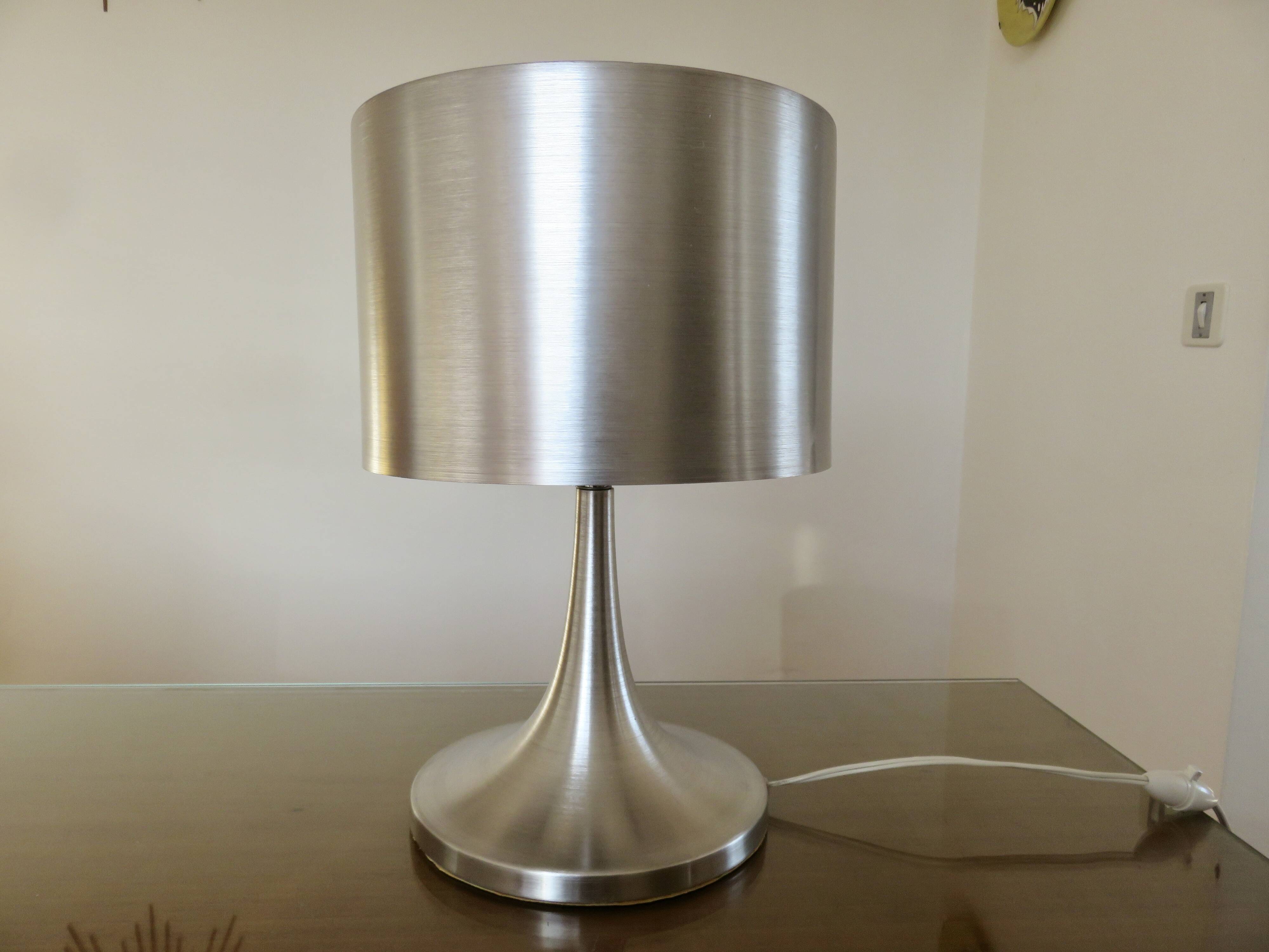 Brushed metal tulip floor lamp vintage 70s