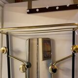 70s Trapezoidal Coat Rack with Round Chrome Hooks