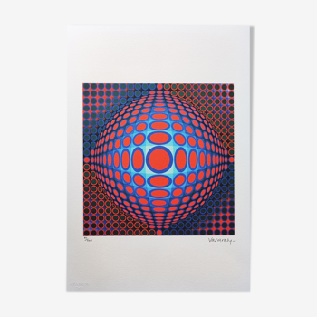Victor Vasarely  Op Art Limited Edition Lithograph (1975) Signature pri