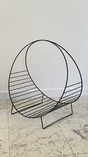 Magazine rack vintage log holder