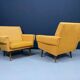 Pair of retro armchairs mid-century upholstered lounge chairs, Central European, mid-20th century