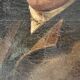 Portrait of a man in oil on canvas from the 19th century, an old painting dated 1885.