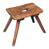 Folk Art Handmade Milk Stool, Late 1800s