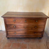 Chest of drawers in walnut and oak nineteenth