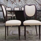 Dining Room Table and Mahogany Chairs by Fratelli Rigamonti, 1950s, Set of 7