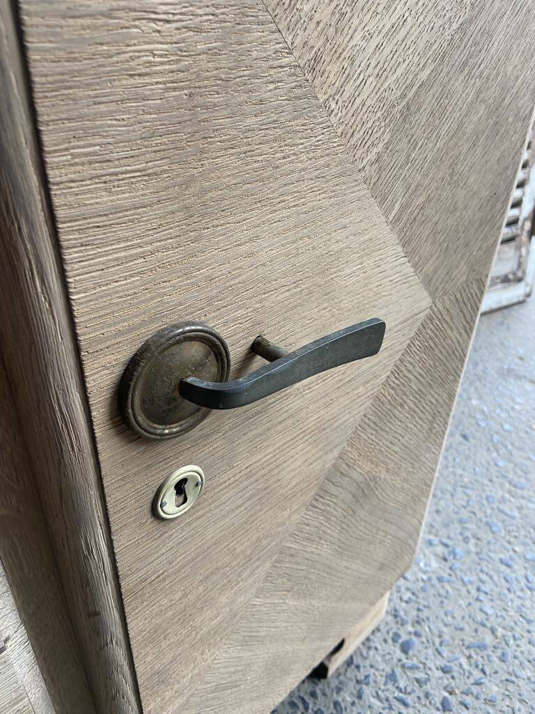 Raw wood chest of drawers with marble top