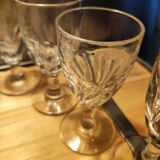 12 small twisted bistro glasses, 19th century