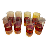 8 grands verres colorés