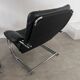 Old armchair and ottoman black leather tubular chrome bauhaus design from the 70s