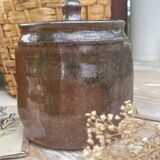 Pot and its lid in glazed stoneware
