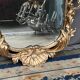 Antique rococo style wooden mirror. Solid walnut.