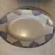 Oval flat faience old Orchies Moulin des Loups decoration PANTIN Blue Iron Earth