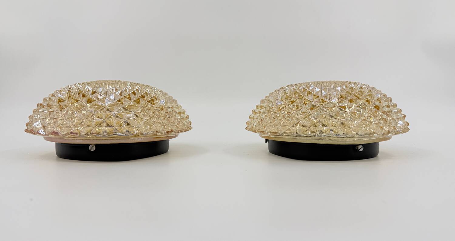 Vintage amber wall lights