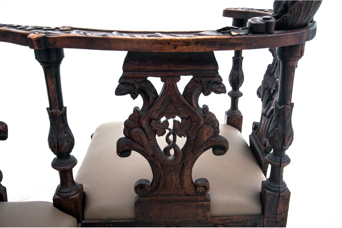 Renaissance double side seat, France, circa 1860.