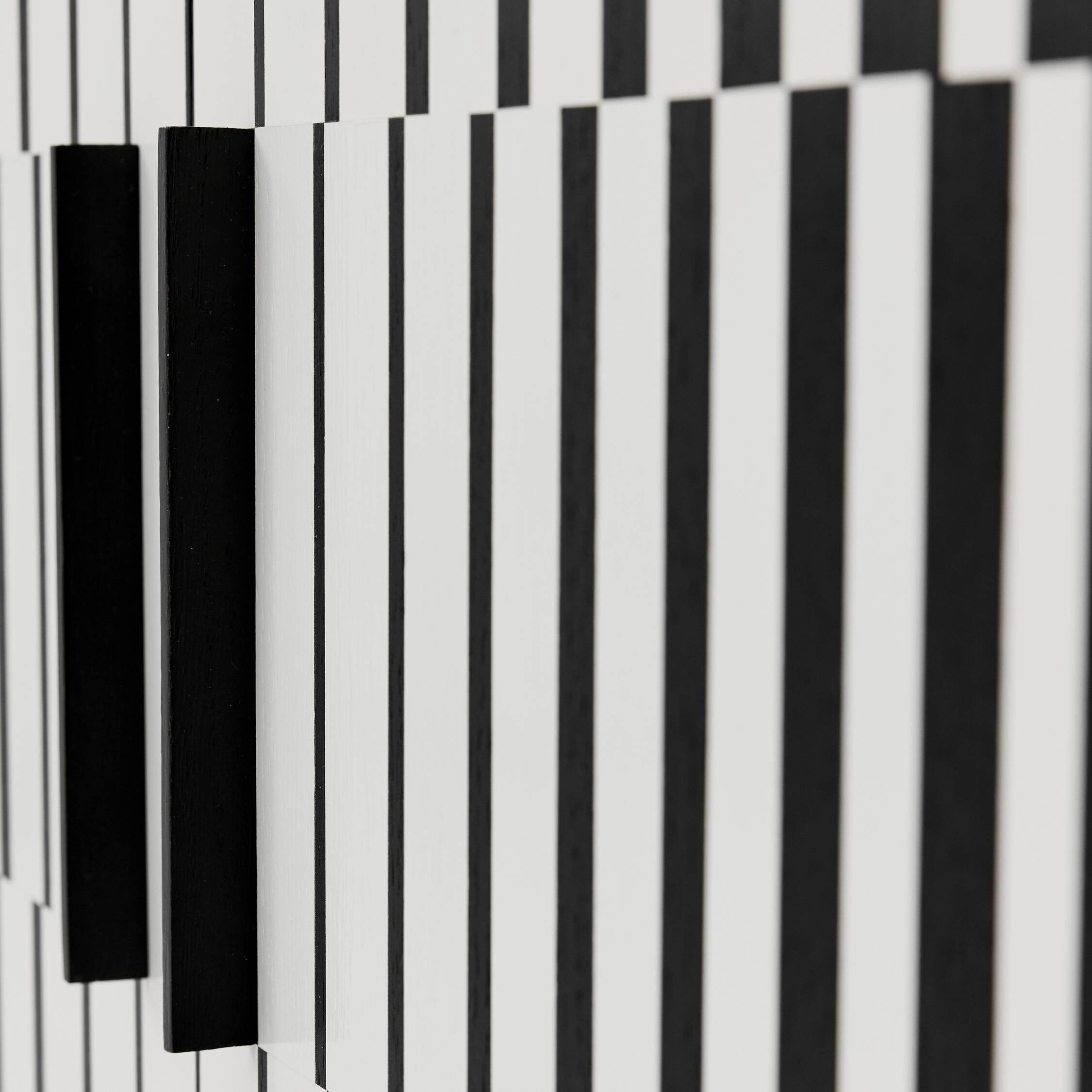 Vintage Sideboard with Hand-Painted Op-Art Pattern, 1970s.