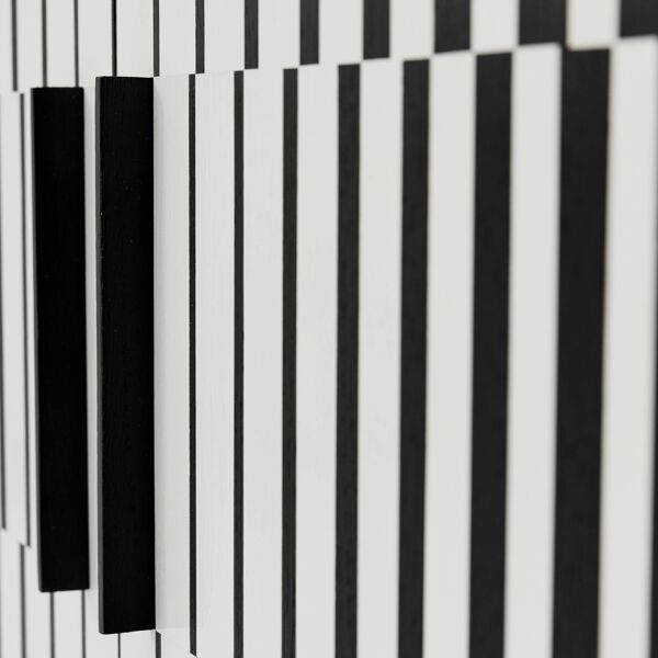 Buffet vintage avec motif op-art peint à la main, années 1970.