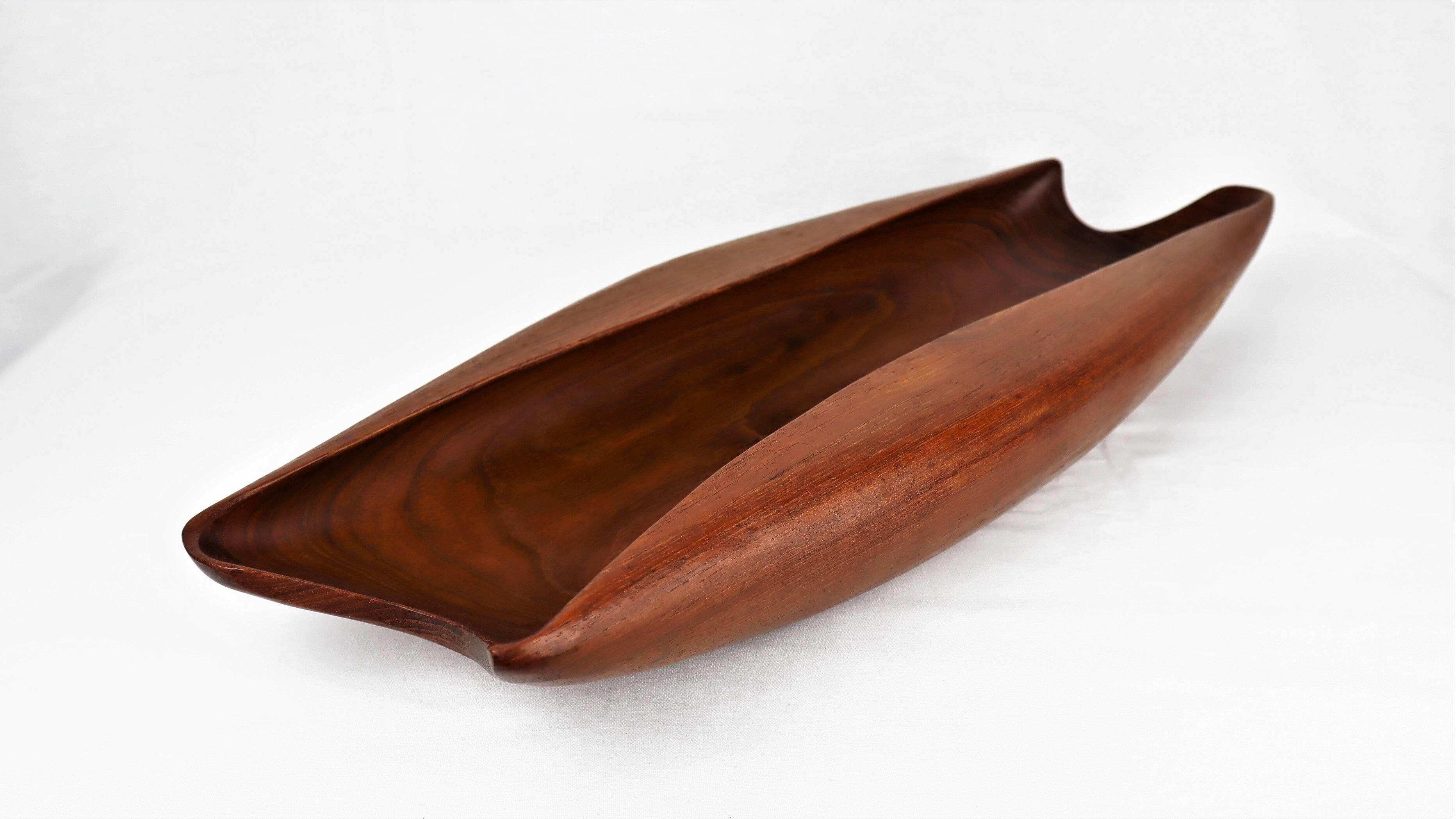 Scandinavian cut in vintage carved teak 1960