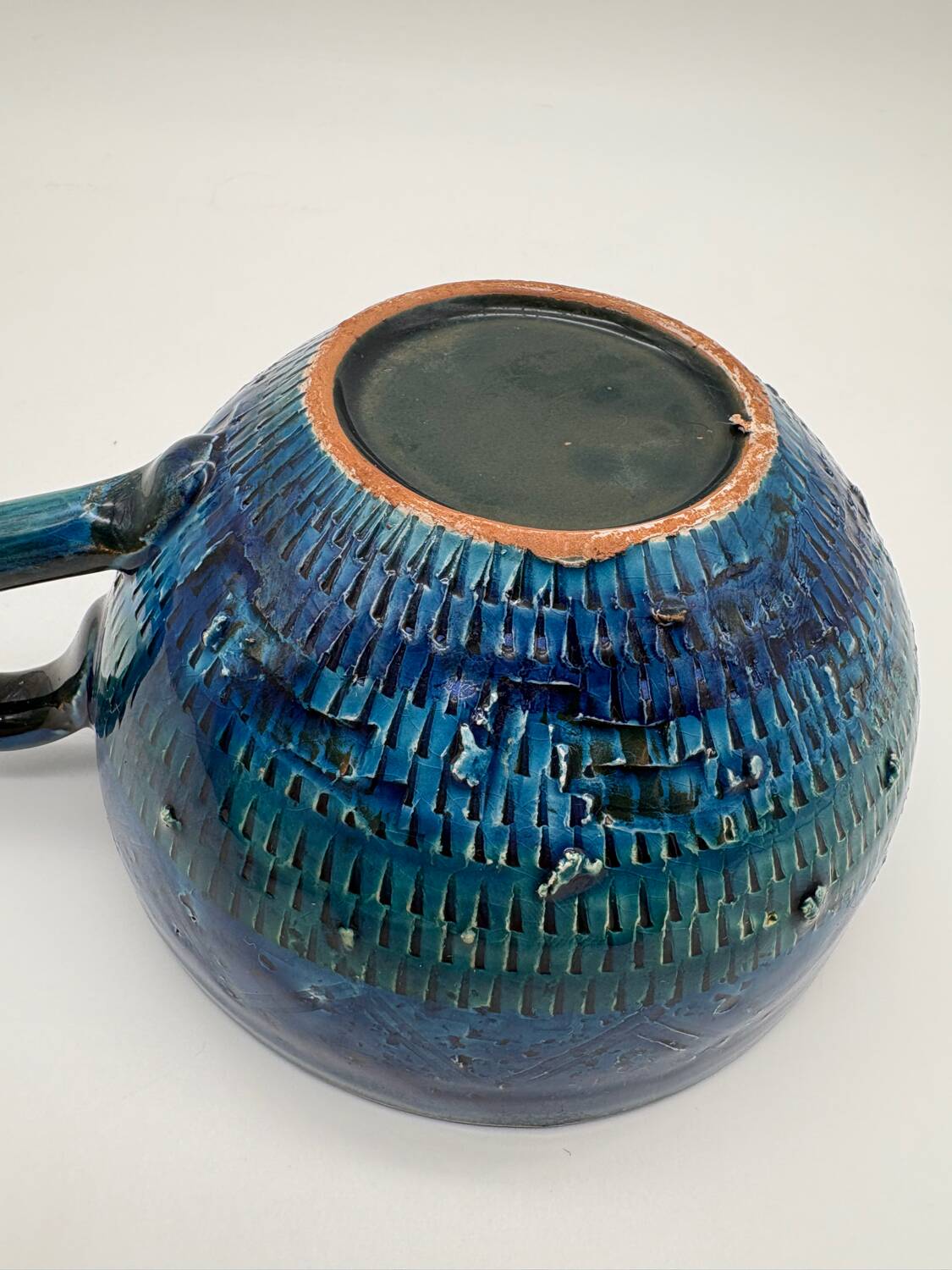 Tasse à thé café, Aldo Londi, Rimini blu, 1969, céramique bleu e vert