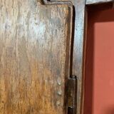 Antique Rustic Tuscan Window in Chestnut with Original Wrought Iron Hardware, 1800s