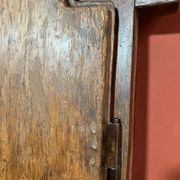 Antique Rustic Tuscan Window in Chestnut with Original Wrought Iron Hardware, 1800s