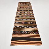 3x12 Pinstriped Kilim Runner Rug, 91x349Cm