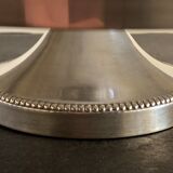 Cheese platter or cutlery in marble and silver metal