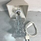 Old moulded glass lamp - lamp-day cream fabric 70vintage