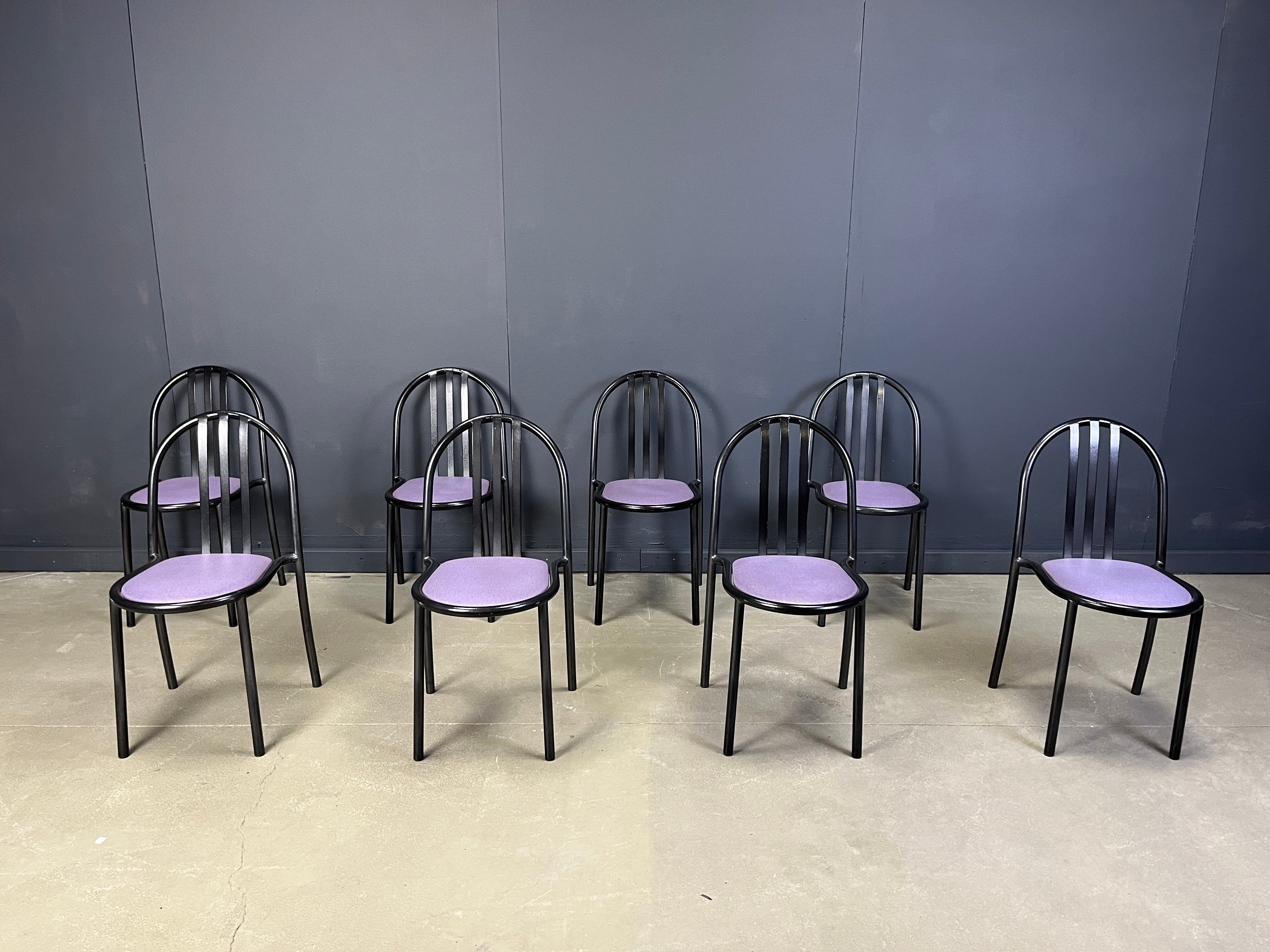Ensemble de chaises Nr 222 par Robert Mallet-Stevens, années 1980, ensemble de 8.