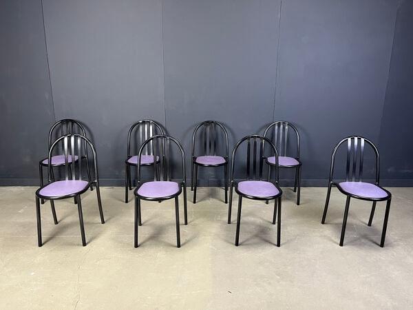 Ensemble de chaises Nr 222 par Robert Mallet-Stevens, années 1980, ensemble de 8.