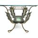 Vintage Brass and Varnished Metal Coffee Table by Pierluigi Colli, Italy
