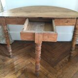 Antique half-moon wooden console