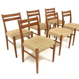 Set de 6 chaises scandinave en hêtre, Suède, 1960