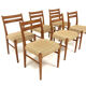 Set of 6 Scandinavian beech chairs, Sweden, 1960