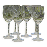 6 crystal white wine glasses from ARQUES. Epi Fleury model.
