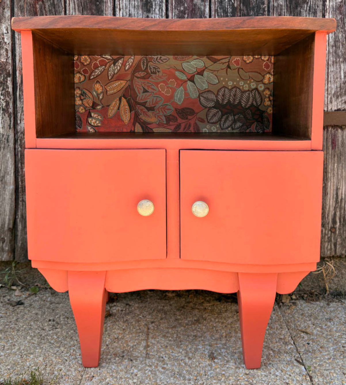 "Corail Bohème" bedside table – vintage relooked, 1940s / 1950s