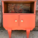 "Corail Bohème" bedside table – vintage relooked, 1940s / 1950s