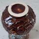 Vase brown and blue 70s Vallauris