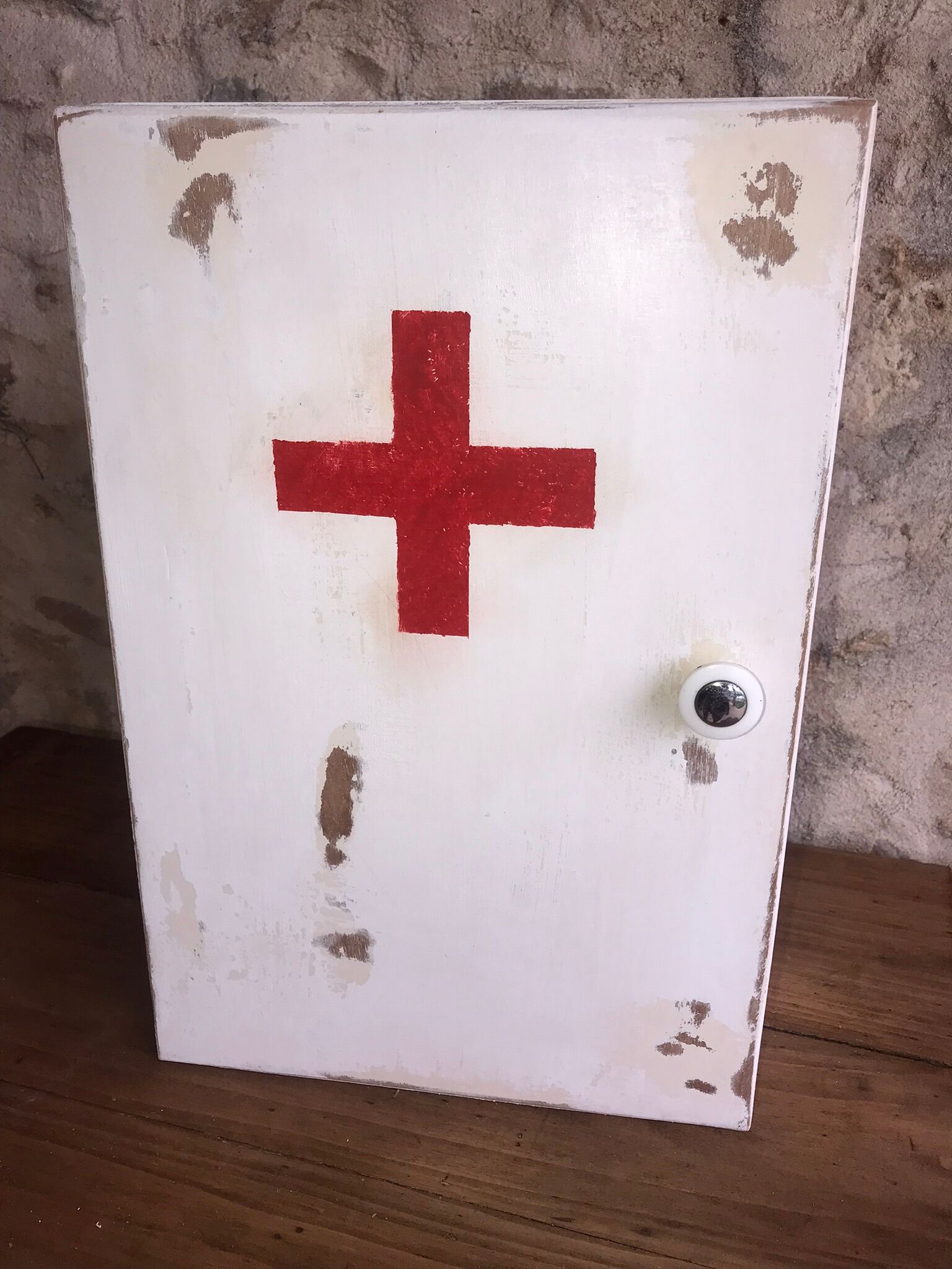 Wooden medicine cabinet