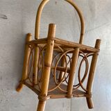 Rattan and bamboo bottle holder
