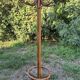 Vintage parrot coat rack in raw wood, renovated.