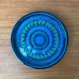 Large bowl in Rimini Blu pottery in mid-century style by Aldo Londi for Bitossi, Italy, 1960s.