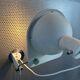 1970s white satin Italian wall lamp by Grignani for Luci