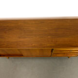 Midcentury Walnut Sideboard with sliding doors and drawers, 1950s