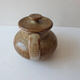 Small teapot in pyrite stoneware ceramic signed NC (Signature to be identified)