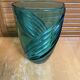 Vintage LUMINARC Green Moulded Glass Vase Made in France #E361