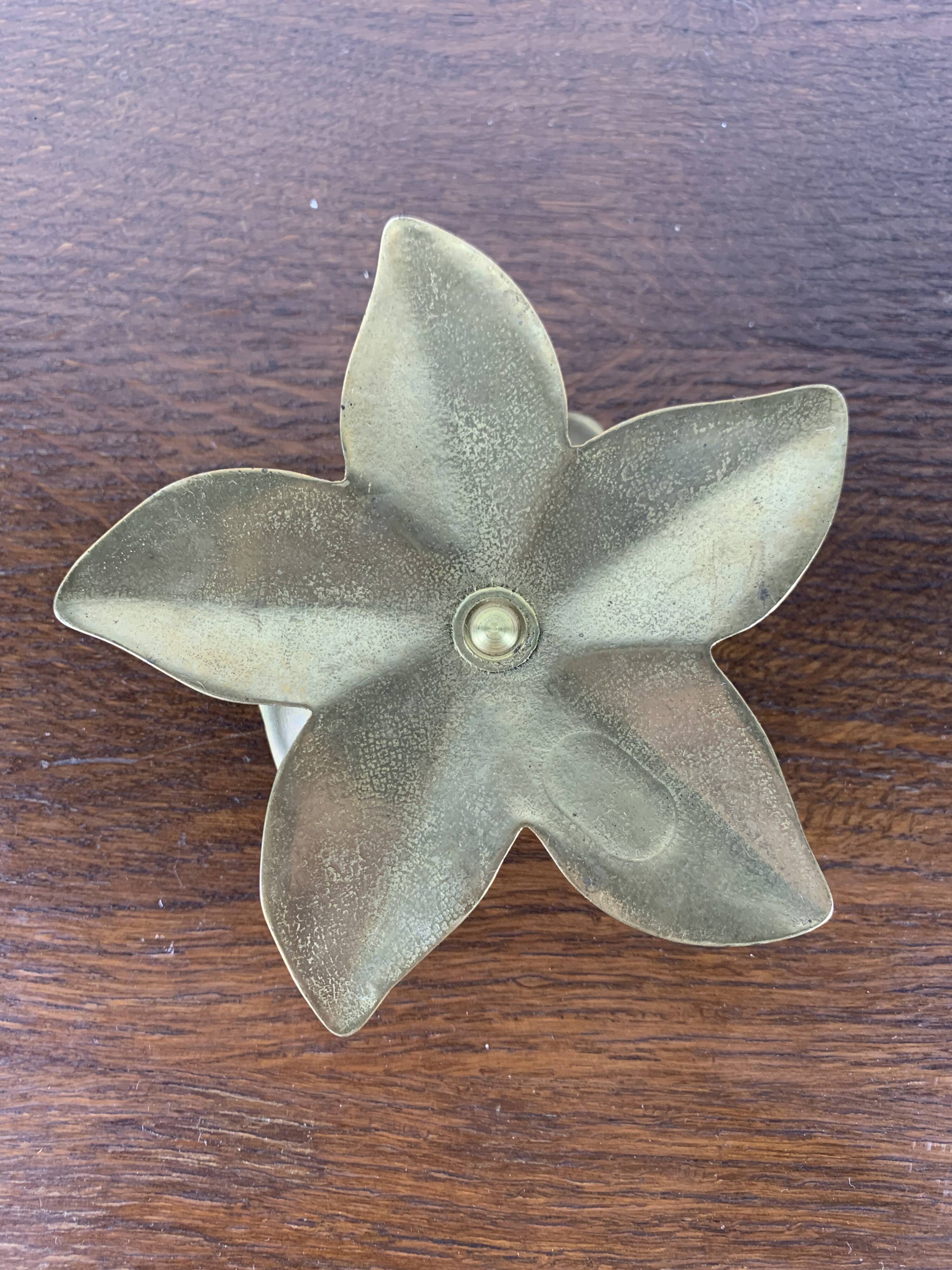 Brass Flower Candle Holder, 1970