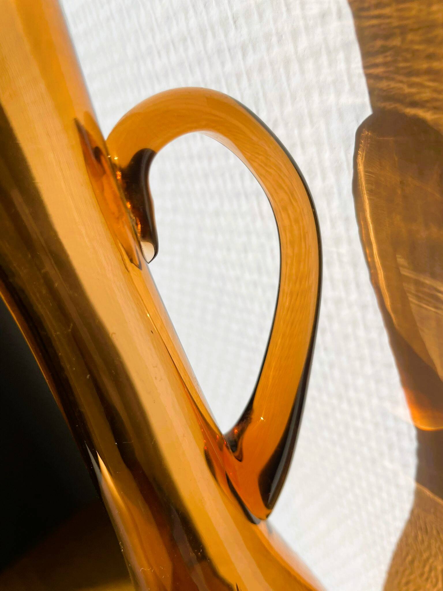 Amber ewer / carafe from Portieux crystal factory