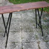 Workshop high table selette wooden top and metal tubes